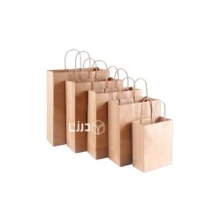 أكياس ورقية بحامل - بني - مقاسات متعدده