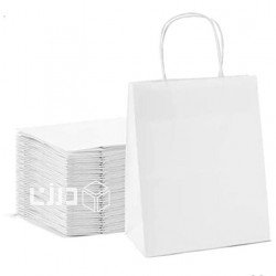 أكياس ورقية بحامل - أبيض - مقاسات متعدده أكياس ورقية بحامل - أبيض - مقاسات متعدده