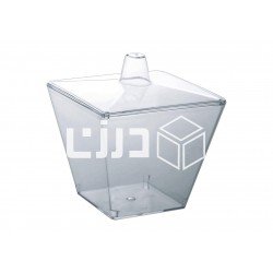 كوب حلى مربع بغطاء 95 مل (10 حبات بالشدة)